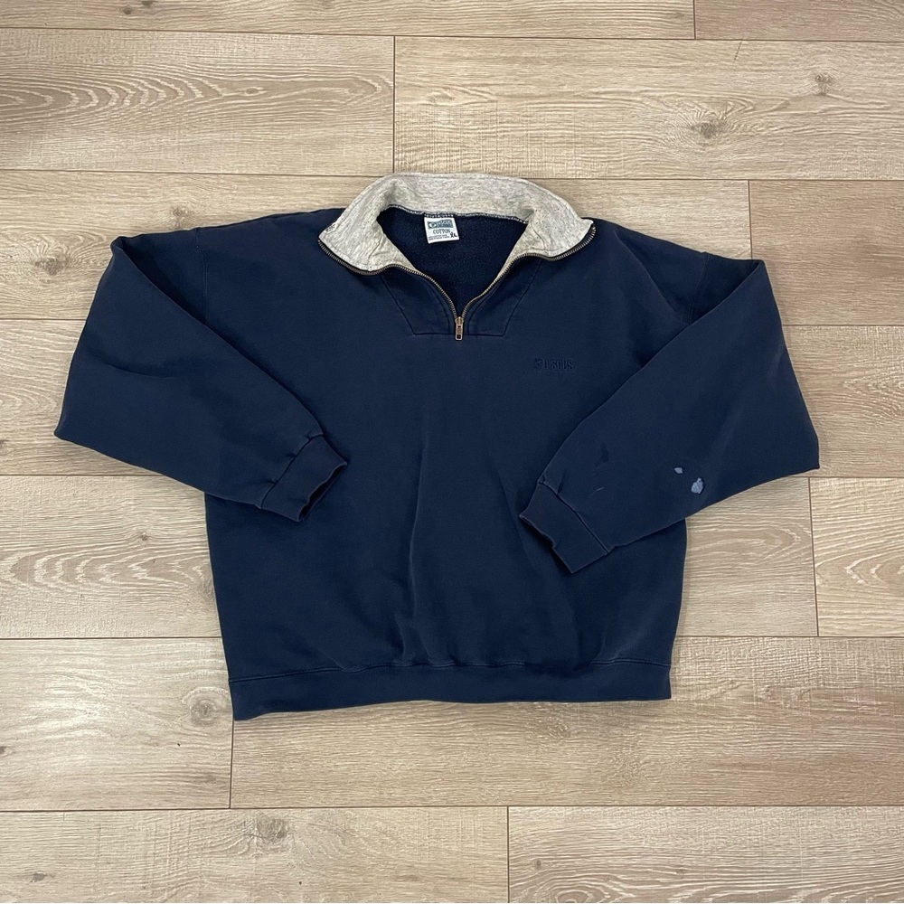 Men's Classic Navy Zip-Up Sweater